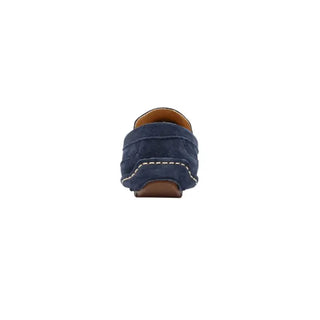 Mocassins bleu marine en cuir suédé souple pour homme est correct