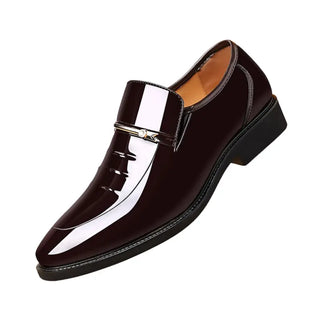 Mocassins en cuir vernis marron pour homme