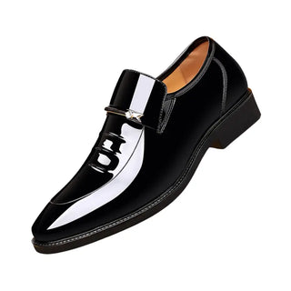 Mocassins en cuir vernis noir pour homme