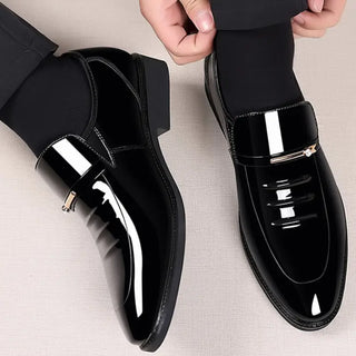 Mocassins en cuir vernis noir pour homme