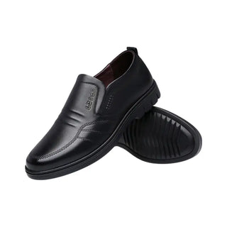 Mocassins noirs en cuir souple pour homme