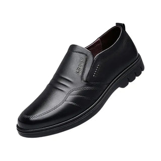 Mocassins noirs en cuir souple pour homme