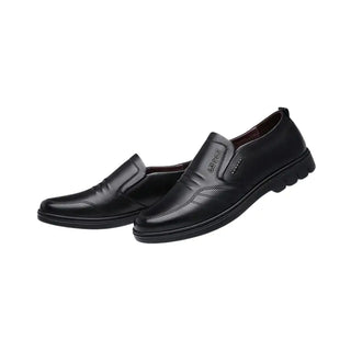 Mocassins noirs en cuir souple pour homme