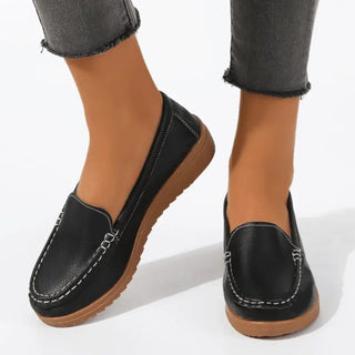 Mocassins souples en cuir noir pour femme