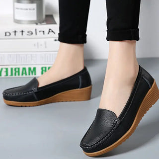 Mocassins souples en cuir noir pour femme