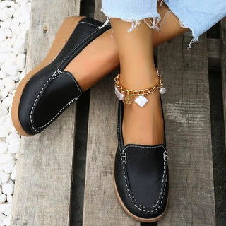 Mocassins souples en cuir noir pour femme