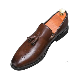 Mocassins à gland en cuir marron pour homme