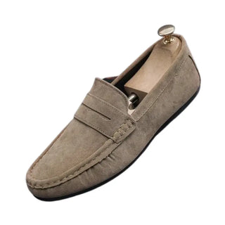 Mocassins beiges en daim souple pour homme