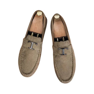 Mocassins beiges pour homme en daim