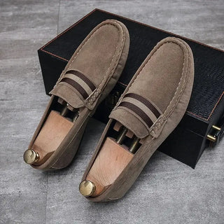 Mocassins beiges tendance en daim pour homme