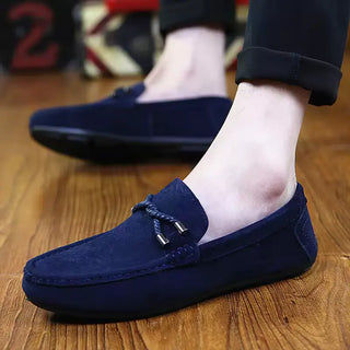 Mocassins bleu marine pour homme en daim