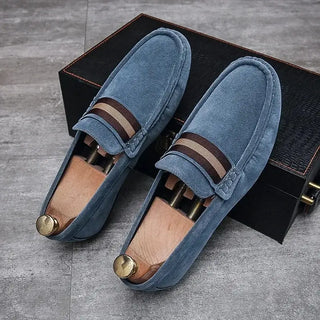 Mocassins bleus tendance en daim pour homme