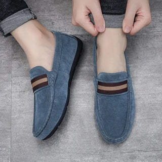 Mocassins bleus tendance en daim pour homme