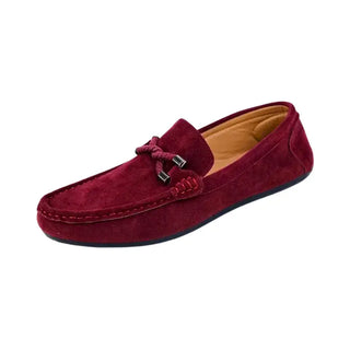 Mocassins bordeaux pour homme en daim