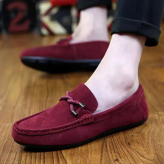 Mocassins bordeaux pour homme en daim