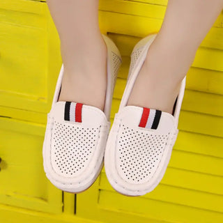 Mocassins en cuir blanc pour enfant garçon