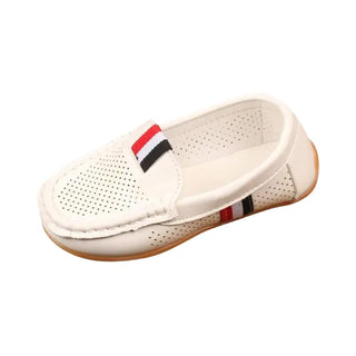 Mocassins en cuir blanc pour enfant garçon