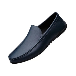 Mocassins de luxe en cuir bleu marine pour homme