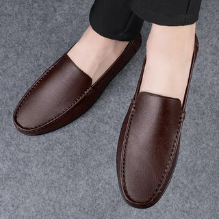 Mocassins de luxe en cuir marron pour homme