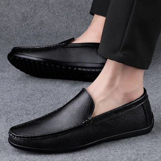 Mocassins en cuir noir pour homme