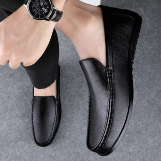 Mocassins en cuir noir pour homme