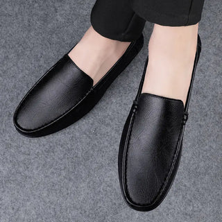 Mocassins de luxe en cuir noir pour homme