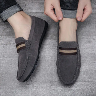 Mocassins gris tendance en daim pour homme