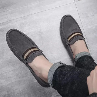 Mocassins gris tendance en daim pour homme