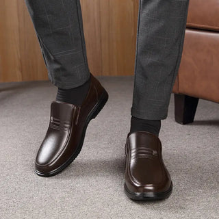 Mocassins marron en cuir véritable pour homme