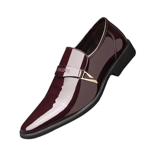 Mocassins marron en cuir vernis pour homme