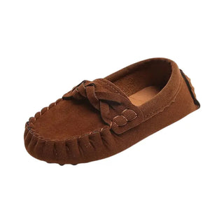 Mocassins marron en daim pour enfant garçon