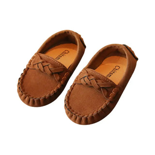 Mocassins marron en daim pour enfant garçon