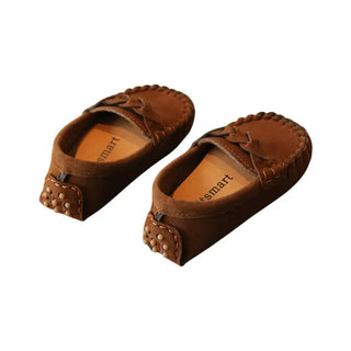 Mocassins marron en daim pour enfant garçon