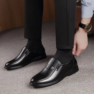 Mocassins noirs en cuir véritable pour homme