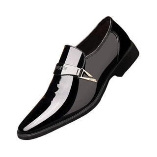 Mocassins noirs en cuir vernis pour homme