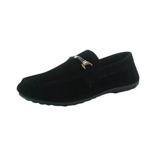 Mocassins noirs en daim pour homme