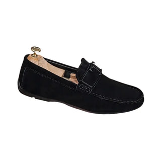 Mocassins noirs pour homme en daim