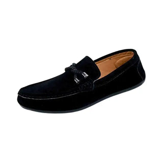 Mocassins de couleur noire pour homme en daim